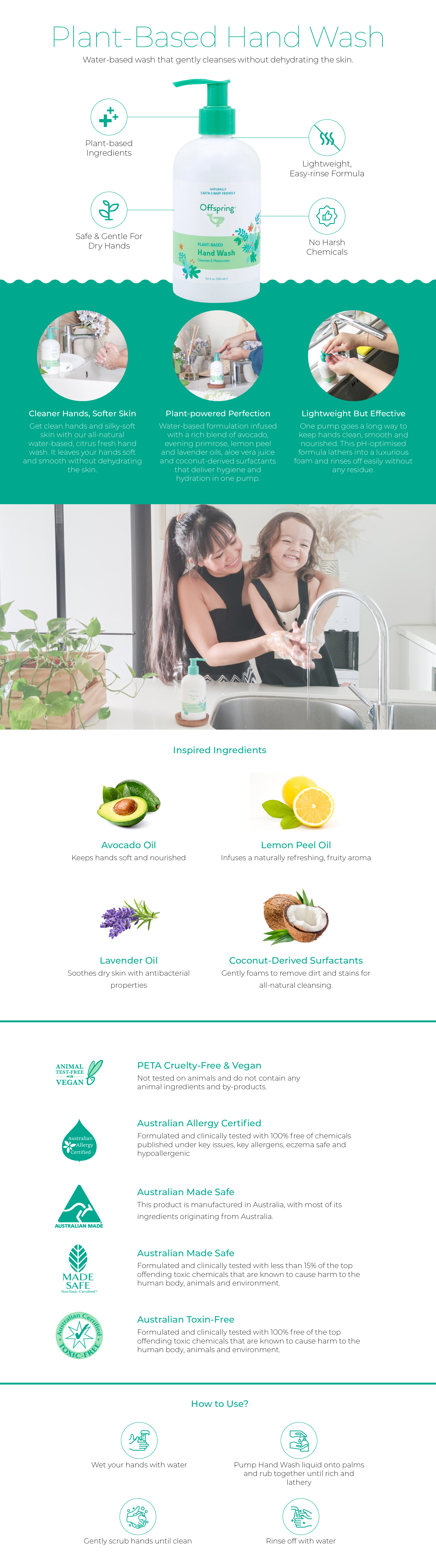 Plant-Based Hand Wash features