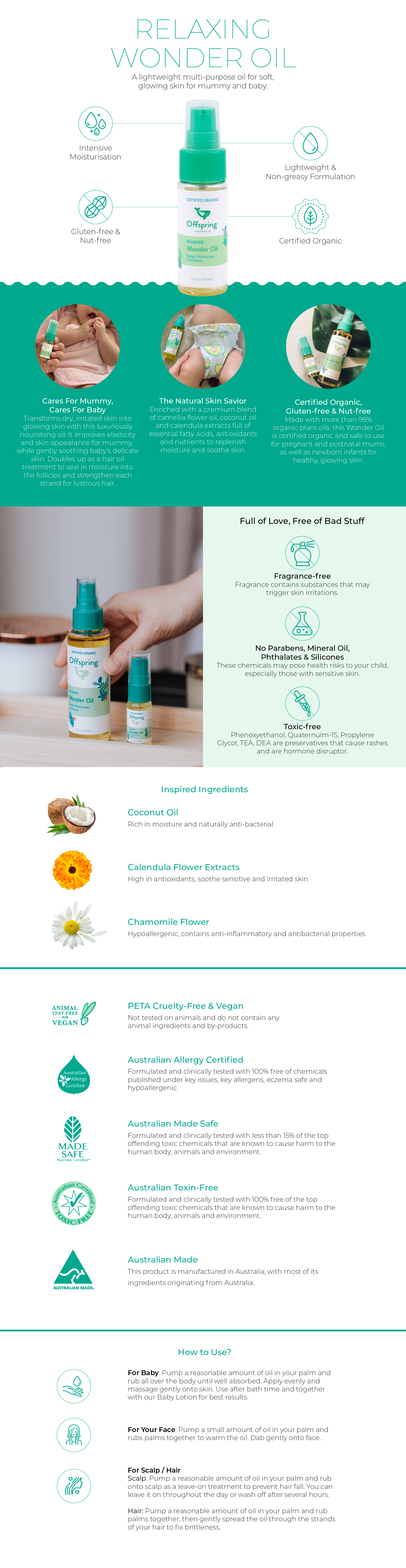Relaxing Wonder Oil features