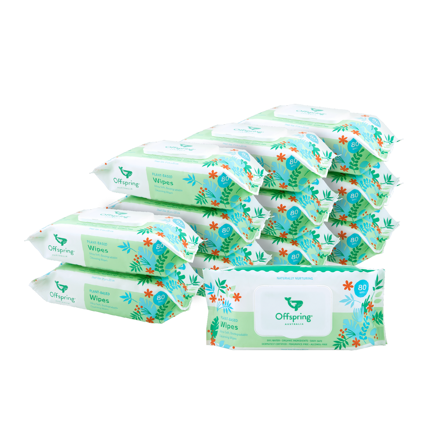 Plant-Based Baby Wipes 80 Sheets - 12 Pack
