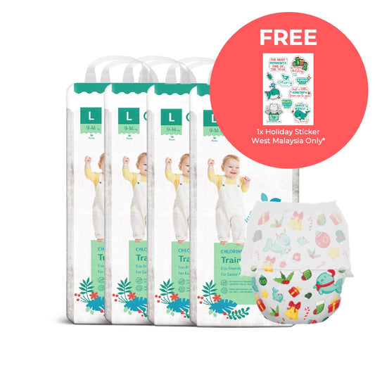 Offspring® Fashion Diaper Tape/Pants - 4 Packs Bundle (New Holiday Prints)