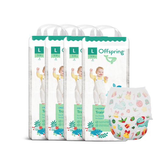 Offspring® Fashion Diaper Tape/Pants - 4 Packs Bundle (New Holiday Prints)