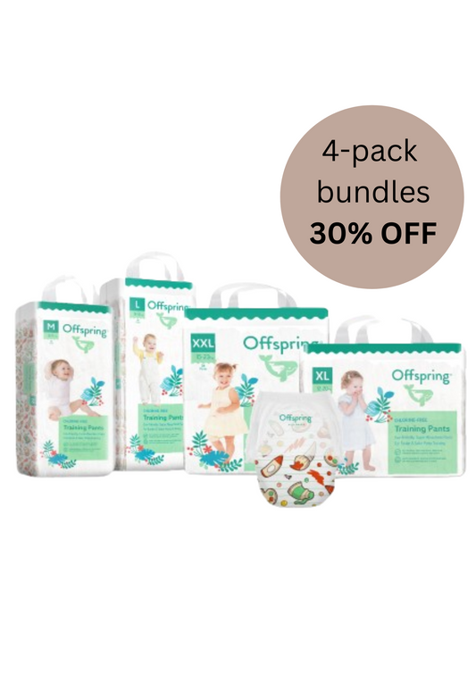 Offspring® Fashion Diapers Tape/Pants [4-Packs Bundle] - Random Design
