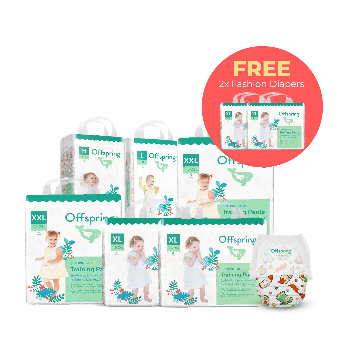 [Buy 6 Free 2] Offspring® Fashion Diapers - Pants