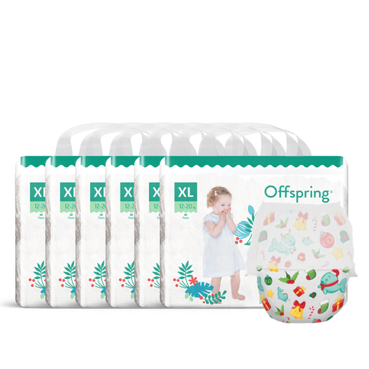 Offspring® Fashion Diaper Tape/Pants - 6 Packs Bundle (New Holiday Prints)