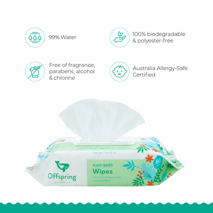 Plant-Based Baby Wipes 80 Sheets - 12 Pack