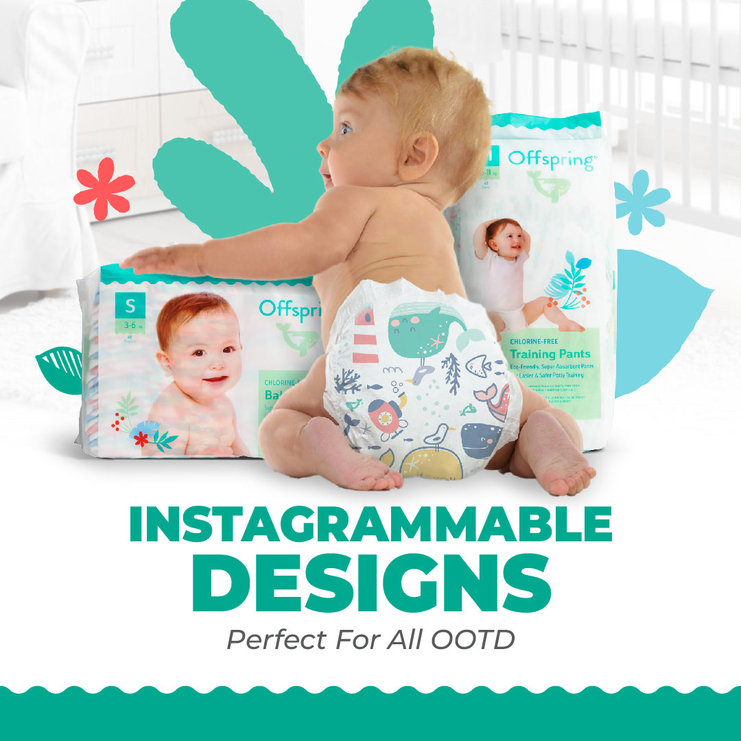 Offspring® Fashion Diaper Tape/Pants - 4 Packs Bundle