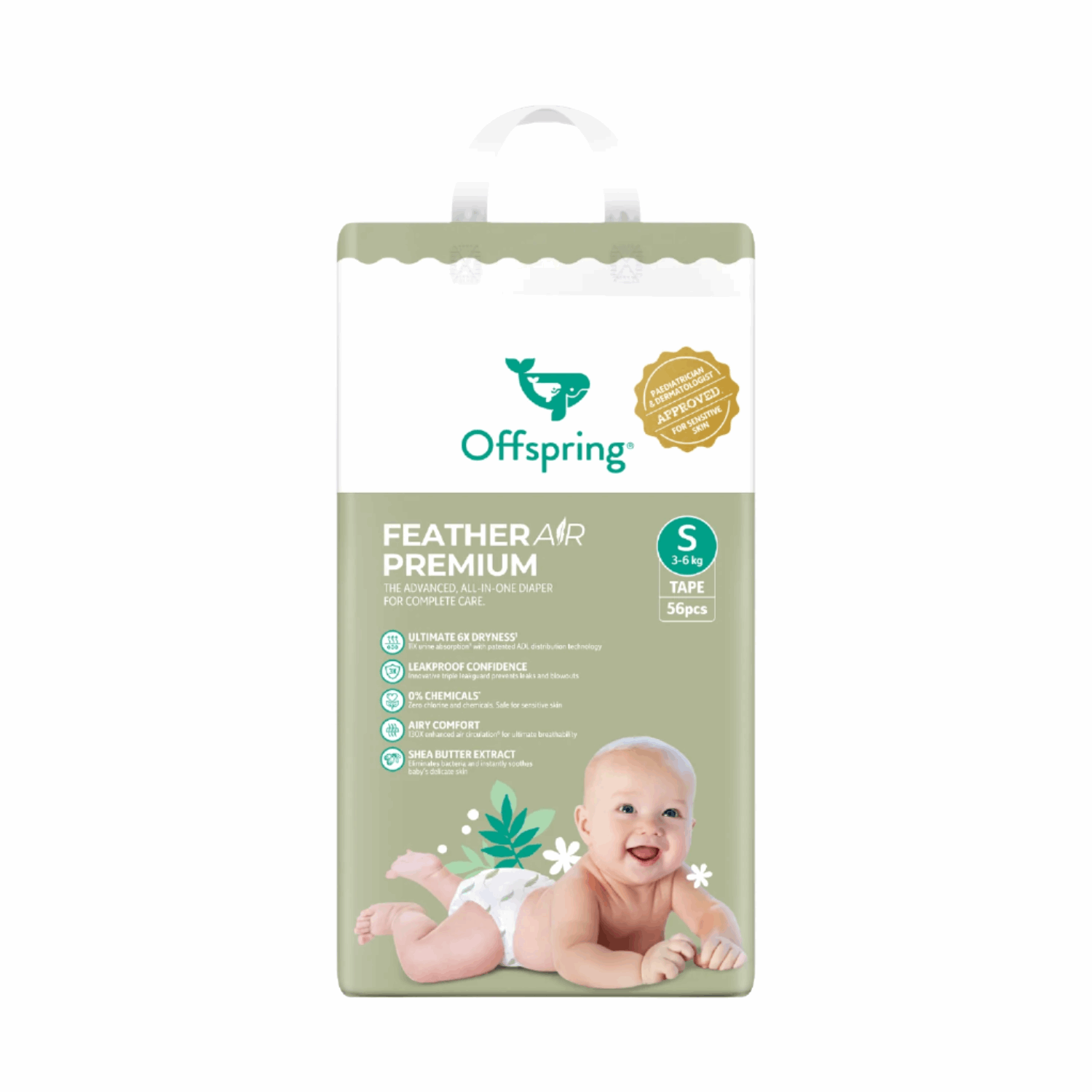 [Peekaboo X Offspring] FeatherAir Premium Diapers 4-Pack Bundle