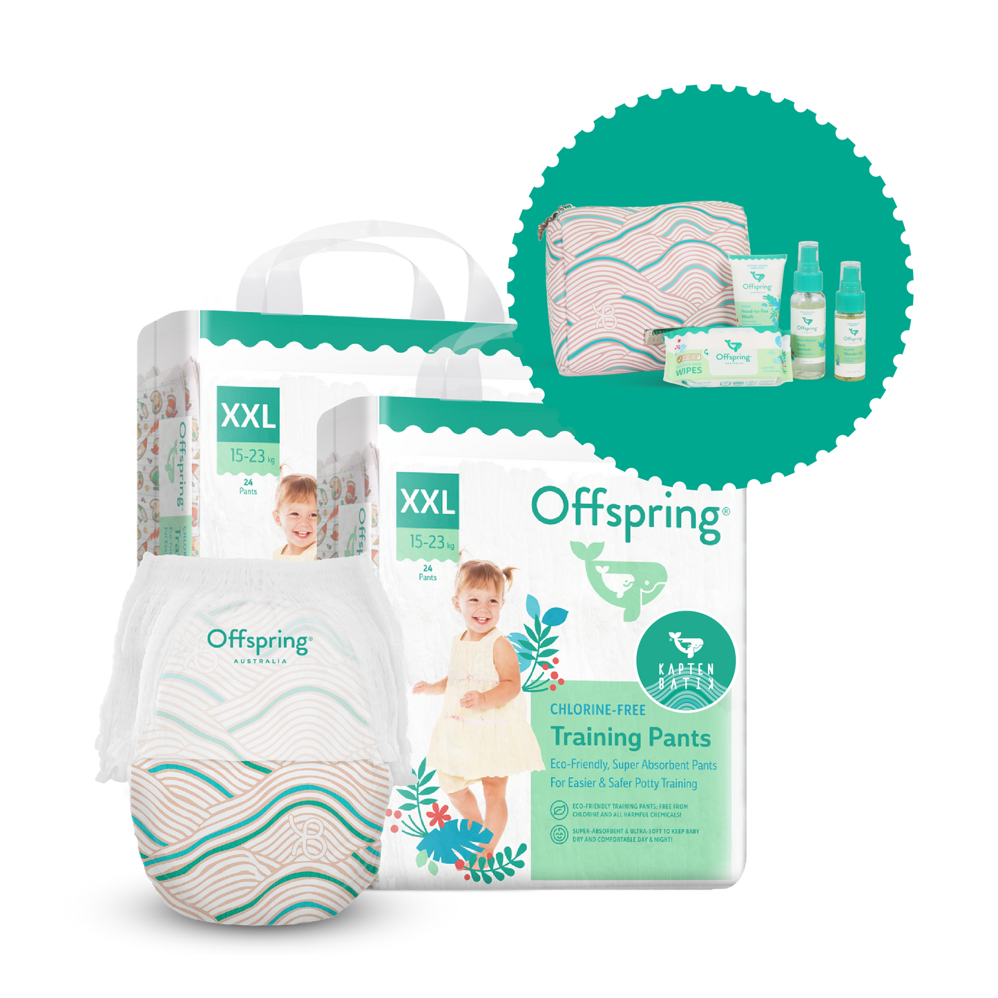Offspring® x Kapten Batik Limited Edition Fashion Diaper (2-Pack Bundle - Linen)