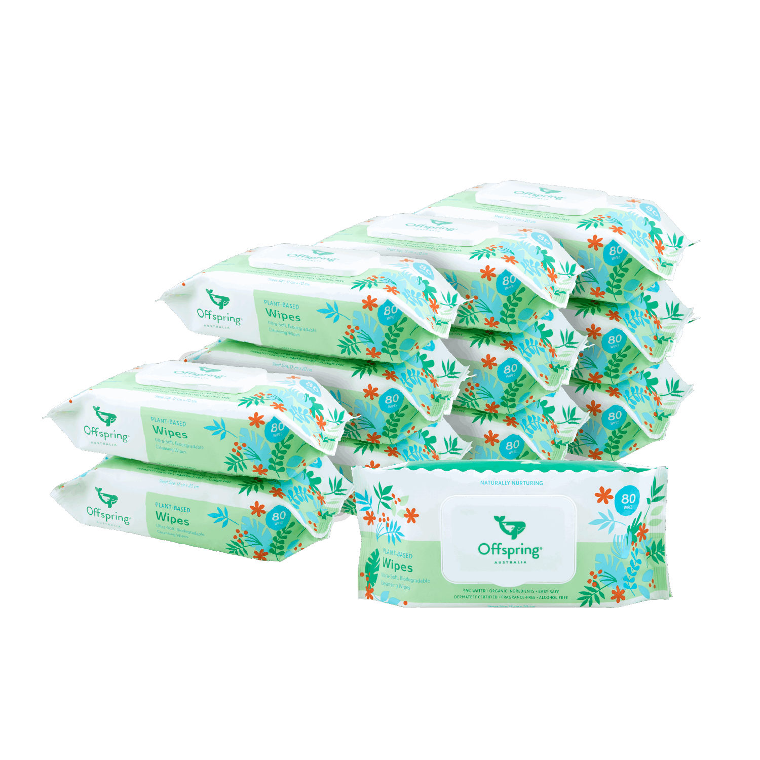 Plant-Based Baby Wipes 80 Sheets - 12 Pack