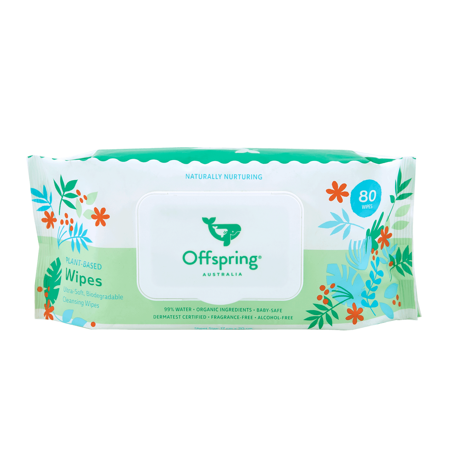 [Peekaboo X Offspring] Plant-Based Baby Wipes 80 Sheets - 12-Pack
