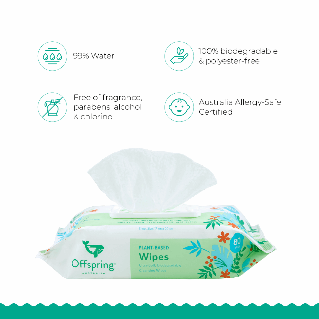 [Peekaboo X Offspring] Plant-Based Baby Wipes 80 Sheets - 12-Pack