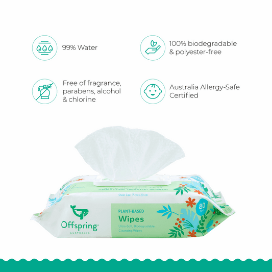 [Peekaboo X Offspring] Plant-Based Baby Wipes 80 Sheets - 12-Pack